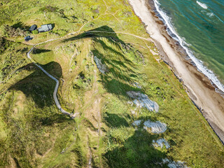 Svinklovene natural cliffs sea slopes phenomenom in Thy rural Denmark
