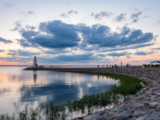 Beautiful sunset landscape of Lake Hefner