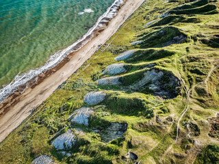 Svinklovene natural cliffs sea slopes phenomenom in Thy rural Denmark