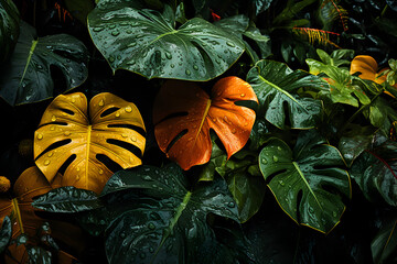 Flowers and leaves background - AI Technology