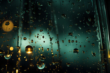 Raindrops on window - AI Technology