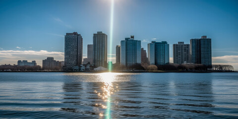 Fototapeta premium Street view of New York City - Generative AI