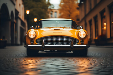 Yellow car on the street - AI technology
