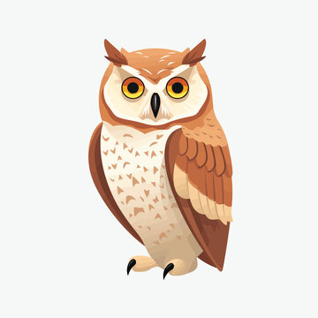owl vector flat minimalistic asset isolated illustration