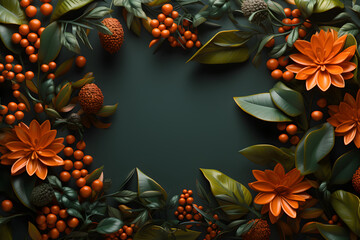 Flowers and leaves background - AI Technology