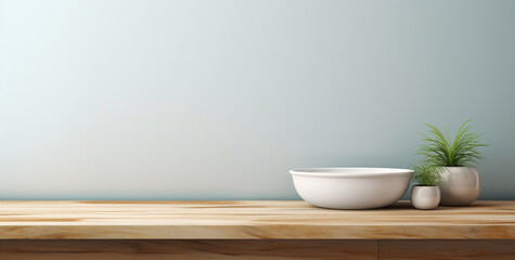 Fototapeta na wymiar marble countertop in bathroom minimalist design. Generative Ai.