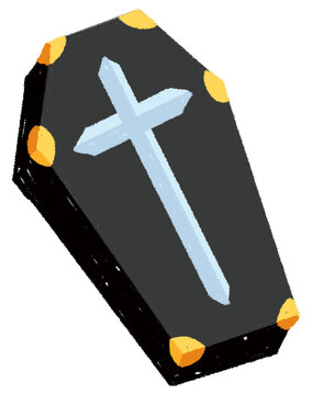 Drawing Symbol Cartoon Cute Happy Halloween Dracula's Coffin