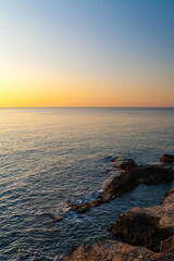 Orange and blue sunset with clear sky