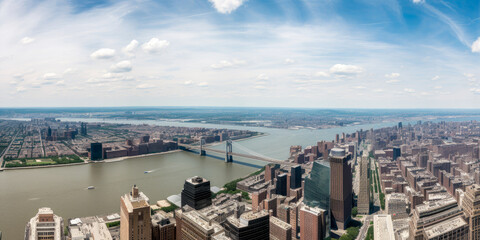 Obraz premium Aerial view of New York City - Generative AI