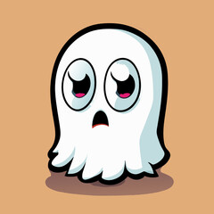 Cute ghost cartoon design, vector illustration eps10 graphic.