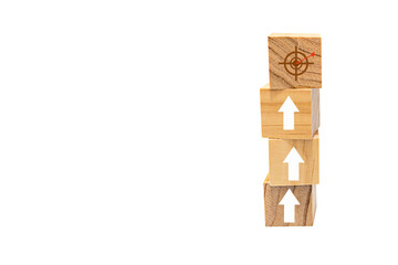 Place wooden blocks as a step towards the goal. Business ideas for successful growth process.PNG