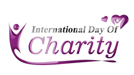 international day of charity animation text with glass effect