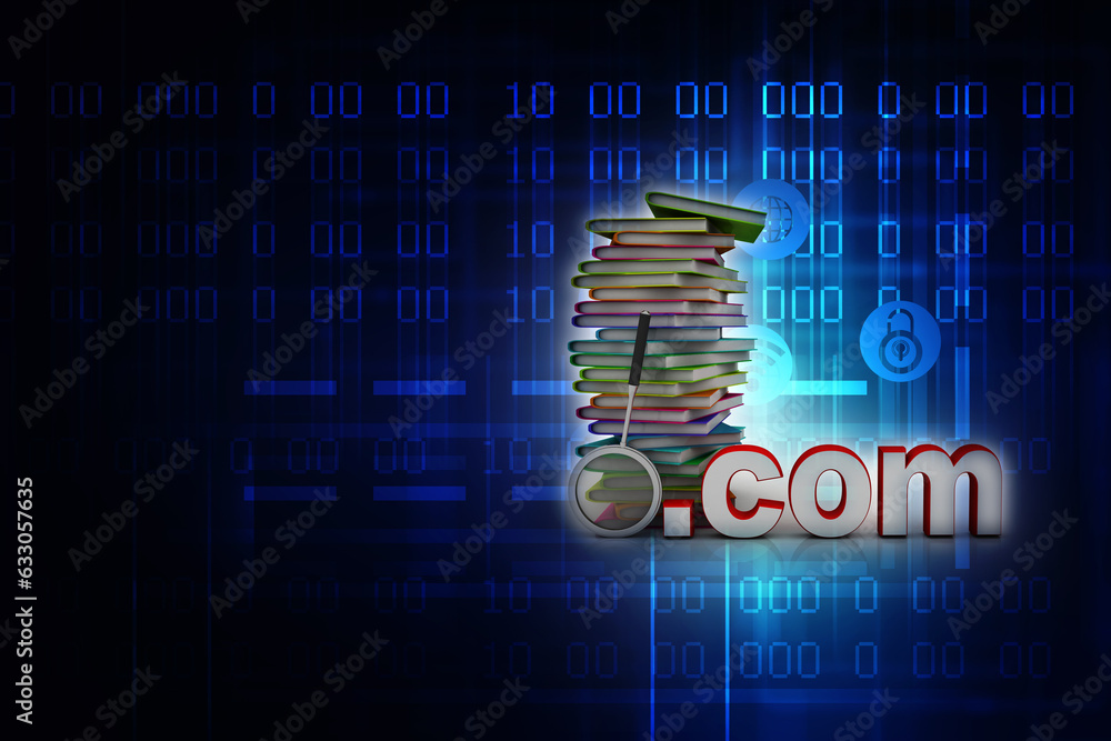 Poster 3d rendering students education book search with com