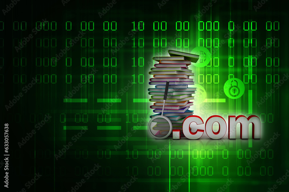 Poster 3d rendering students education book search with com