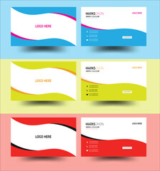 Naklejka na ściany i meble Modern creative business card and simple business card design with yellow. Luxury business card design template.
