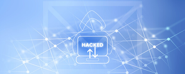 
2d illustration Cyber crime and internet privacy hacking. Network security, Cyber attack, Computer Virus, Ransomware, and Malware Concept
