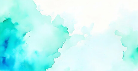 Blue green aquarelle. Hand painted watercolor background. Beautiful abstract watercolor drawing
