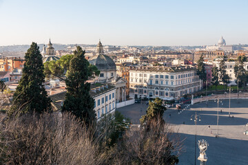 Fototapeta na wymiar High angle view of historical Italian city square