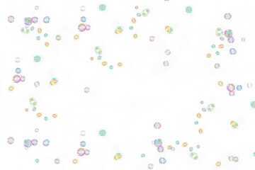 Soap bubble floating transparent  background. Realistic air water foam bubble with rainbow colors.  Bubble PNG.