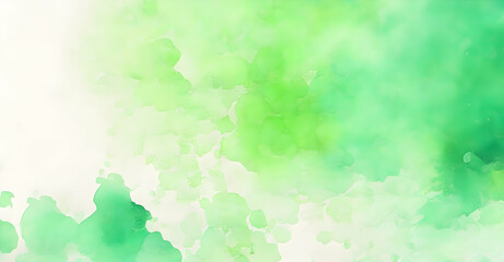 Fototapeta na wymiar Green Watercolor Abstract Textures Background