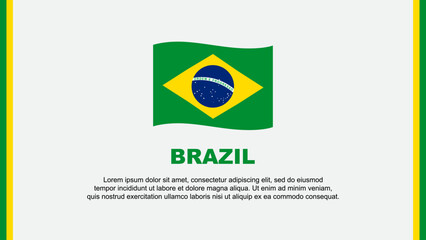 Brazil Flag Abstract Background Design Template. Brazil Independence Day Banner Social Media. Brazil Cartoon