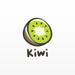 Kiwi fruit logo design concept template. Fresh fruit logo design