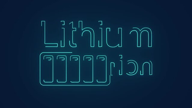 Lithium ion battery for electric vehicles animation