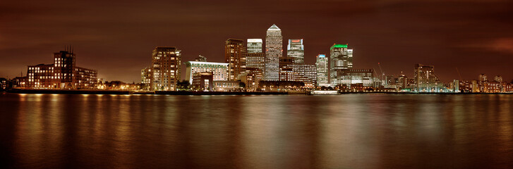 City skyline at night