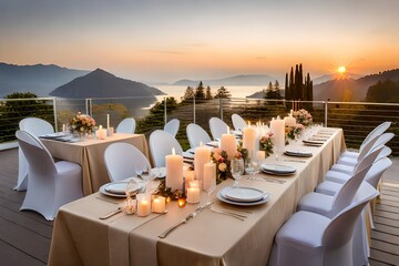 wedding reception at sunset