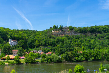 View to old ruin Karlsburg at the german city called Karlstadt am Main