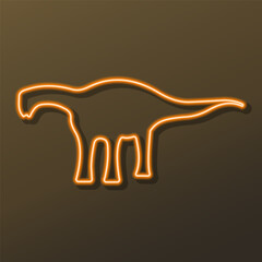 dinosaur neon sign, modern glowing banner design, colorful modern design trend on black background. Vector illustration.
