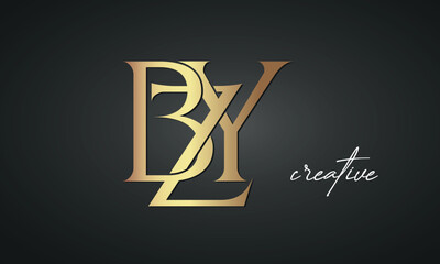 letters BZY golden logo icon premium monogram, creative royal logo design