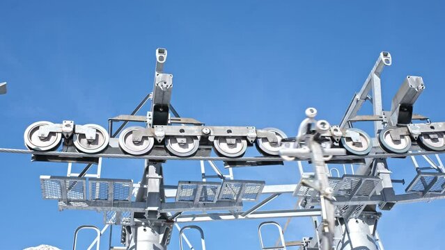 Alpine Skiing Resort Gondola Lift Cable Car Drive Pole
