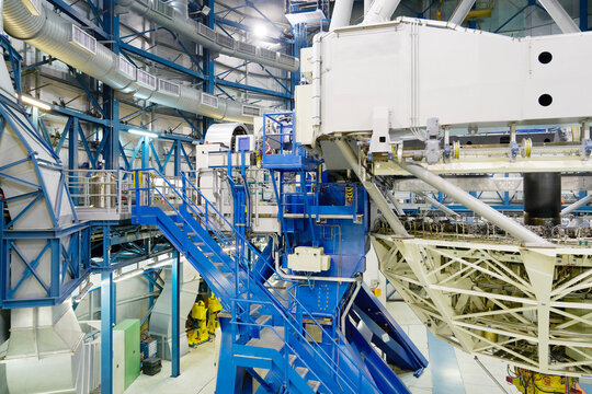 Staircase and telescope machinery at Paranal Observatory in Chile