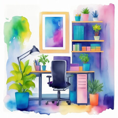  study desk graphics with watercolor flowers start of the school year