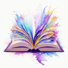  book watercolor graphics on white background