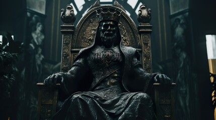 Fototapeta premium Statue of a king made with Ai generative technology, Property is fictional
