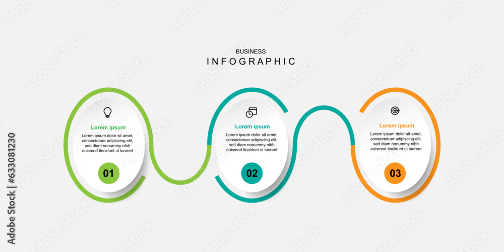 Poster infographic template element. timeline process with three step.