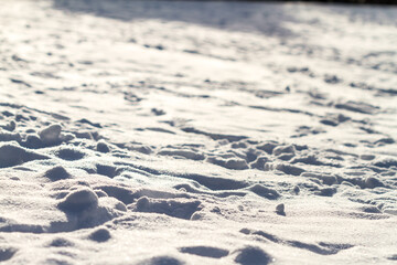 Low angle view of fresh white winter snow