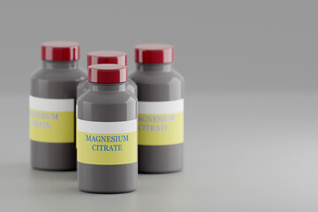 Magnesium citrate dietary supplement 3d illustration