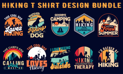 Fototapeta premium Climber hiker backpacker silhouette vector of a mountaineer t shirt design bundle