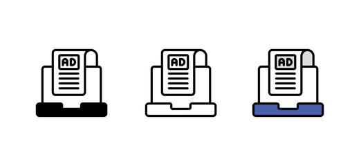 Online Advertisement icon design with white background stock illustration