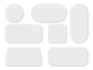 Quote icons set with realistic shadow isolated on transparent background. Social media icons.