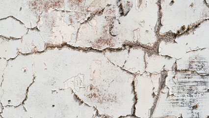 white crackled old wall background. Grunge grey and white texture template for overlay artwork.