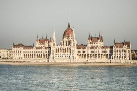 Hungarian Parliament Building across Danube River, Budapest, Hungary