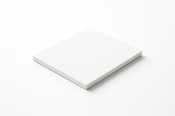 Square white stand for product placement on a white background.