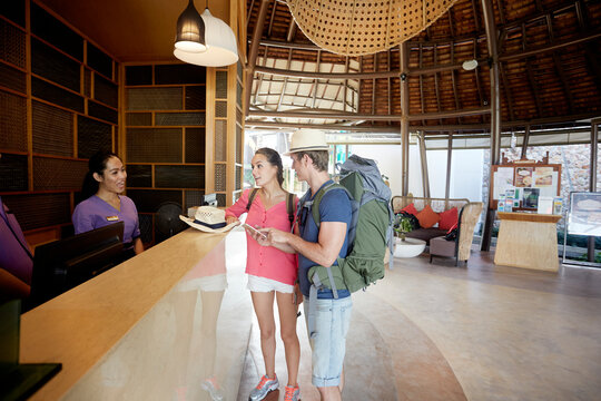 Young couple at hotel in Ko Samui, Thailand