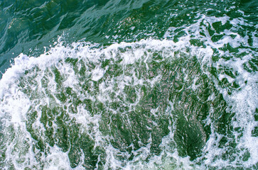 Surf sea wave, close up, background texture