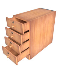 3d wooden file cabinet rendering, interior design concepts.  