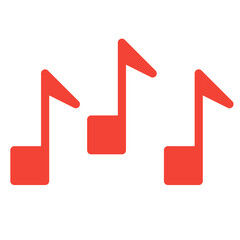 simple sound note icon with red colorz